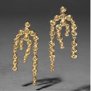 NWOT Alexis Bittar Gold Cascading Earrings